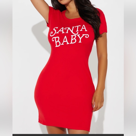 Christmas Santa's Baby PJ Sleep Shirt - Red - Picture 1 of 3